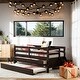 preview thumbnail 2 of 11, Twin Size Low Loft Bed, Storage Drawers and Trundle White Solid Wood Bed, Maximized Space