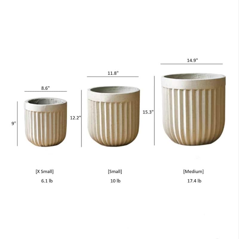 Nordic Vertical Stripe Flower Pot - [B]-Small