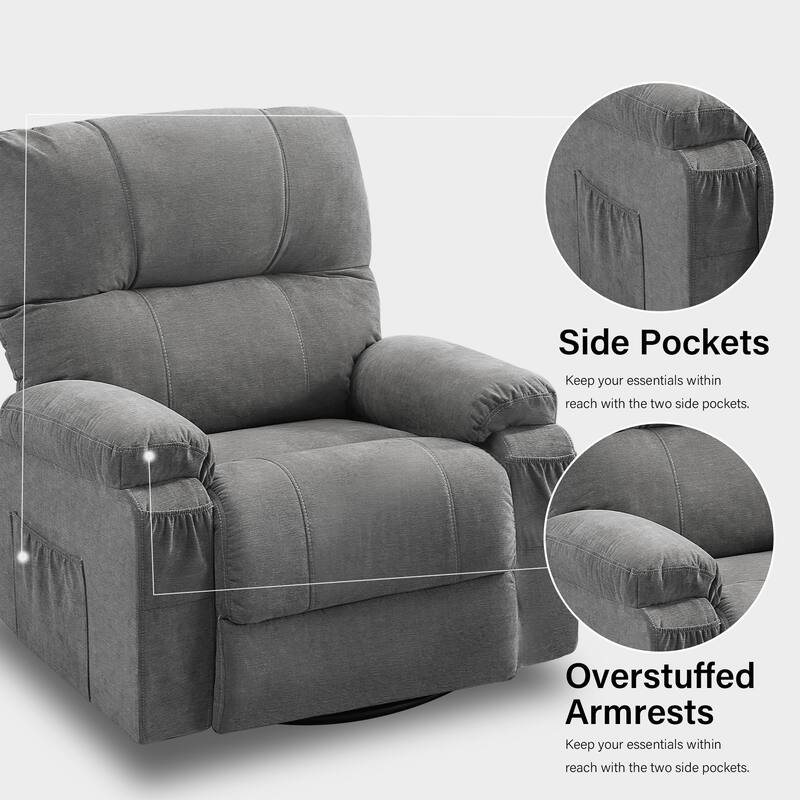 Recliner chair,360 degree rotating swing single sofa chair, equipped with soft cushion and backrest, comfortable armchair