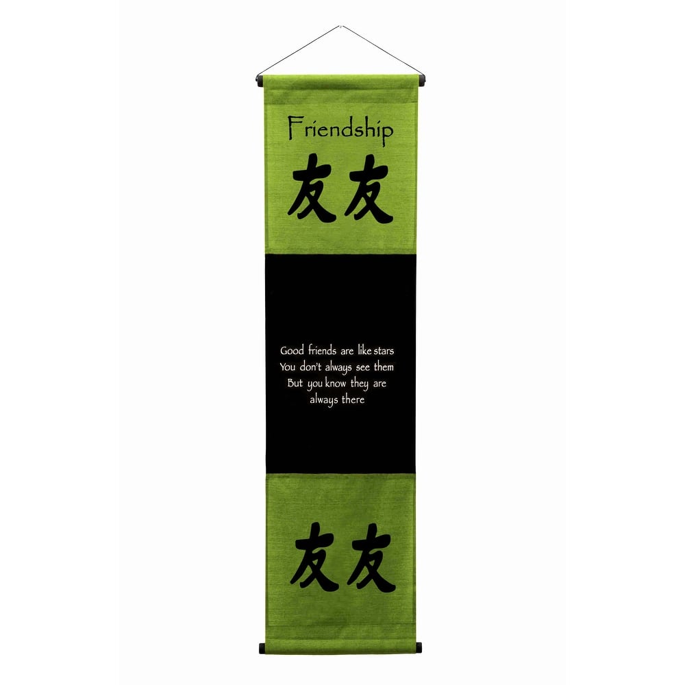 Inspirational Wall Decor Friendship Banner Art, Inspiring Quote Hanging Scroll, Motivational Message, Thought Saying Tapestry
