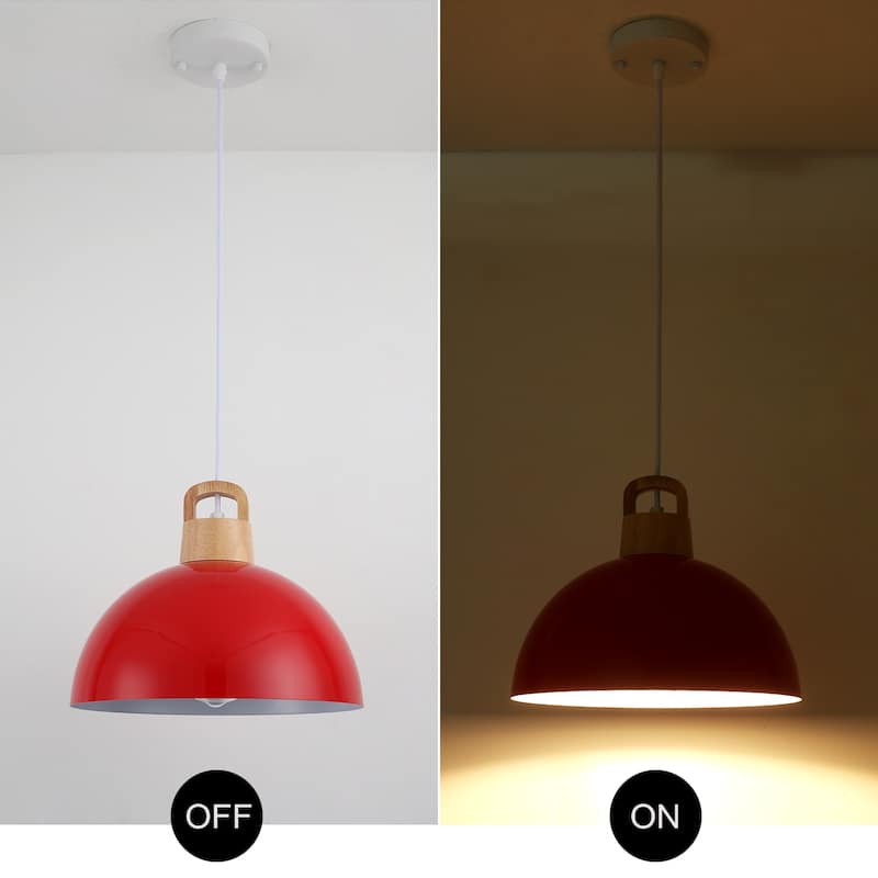 (Set of 3) Modern Semi Flush Mount Chandelier, Industrial 1-Light Pendant Lights with Dome Shape for Dining Room Kitchen Island
