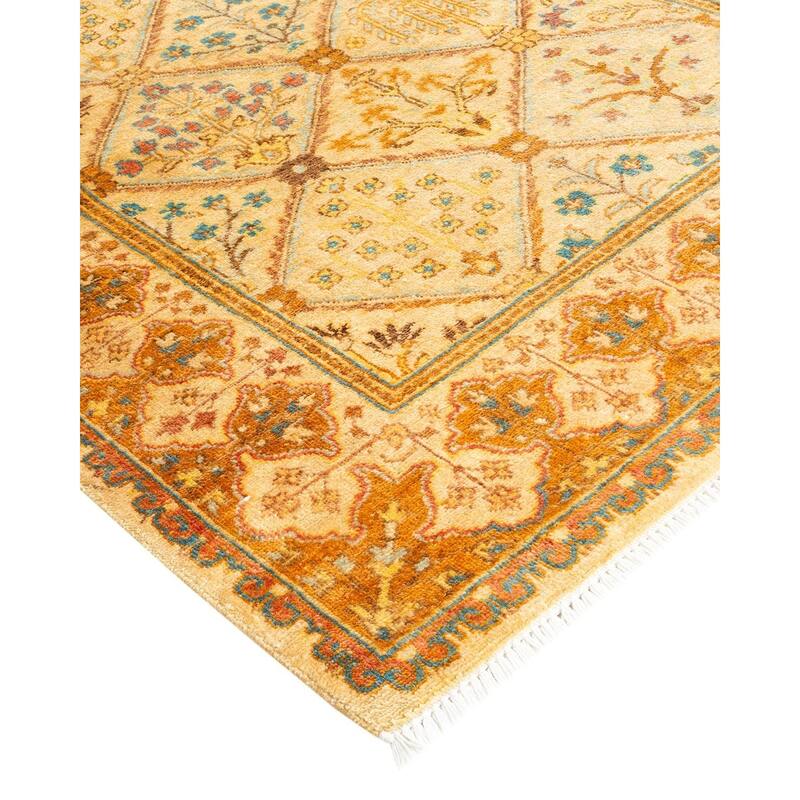 Overton Hand Knotted Wool Vintage Inspired Traditional Ottoman Ivory Area Rug - 3' 2" x 5' 3"