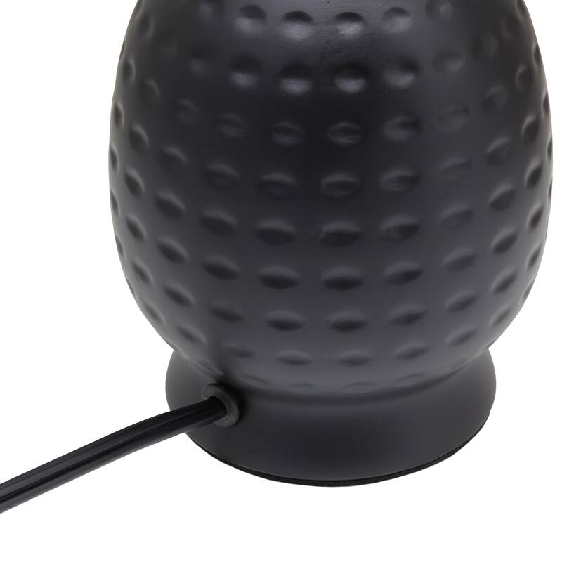 Ceramic Table Lamp with Fabric Shade for Small Spaces - 6 x 6 x 13 in. (L x W x H)