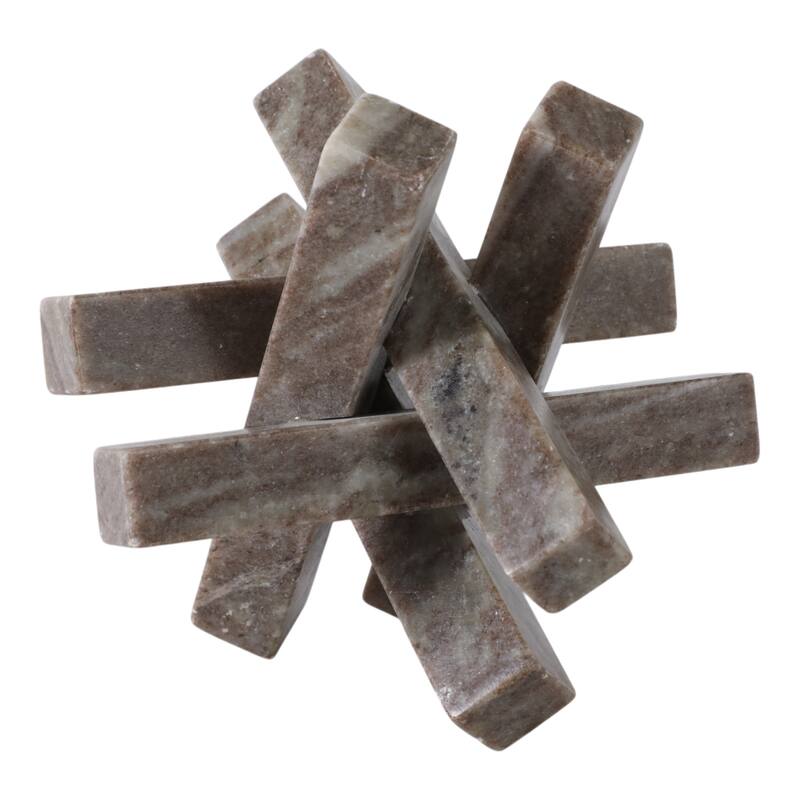 Stone Marble Decorative Object Modern Sculpture Home Decor - 7" Gray - 7" x 7" x 7"