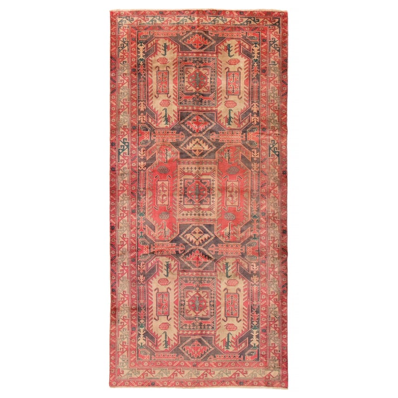 ECARPETGALLERY Hand-knotted Konya Anatolian Light Red Wool Rug - 4' 8" x 10' - Light Red - 4' 8" x 10' - Rectangle