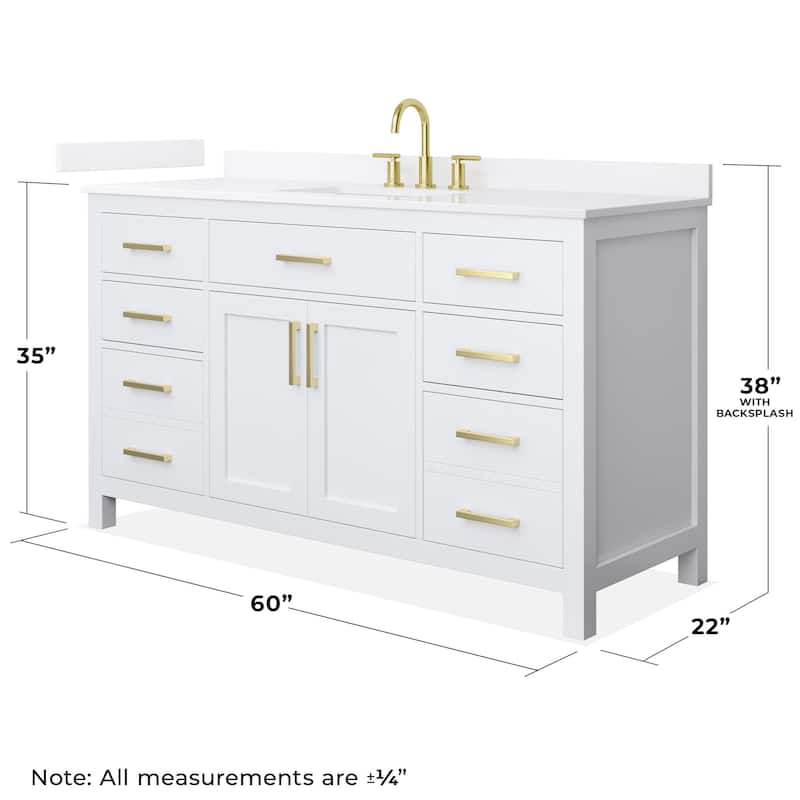 Wyndham Collection WCG2424-60S-QTZ-US3MXX Beckett 60" Free Standing