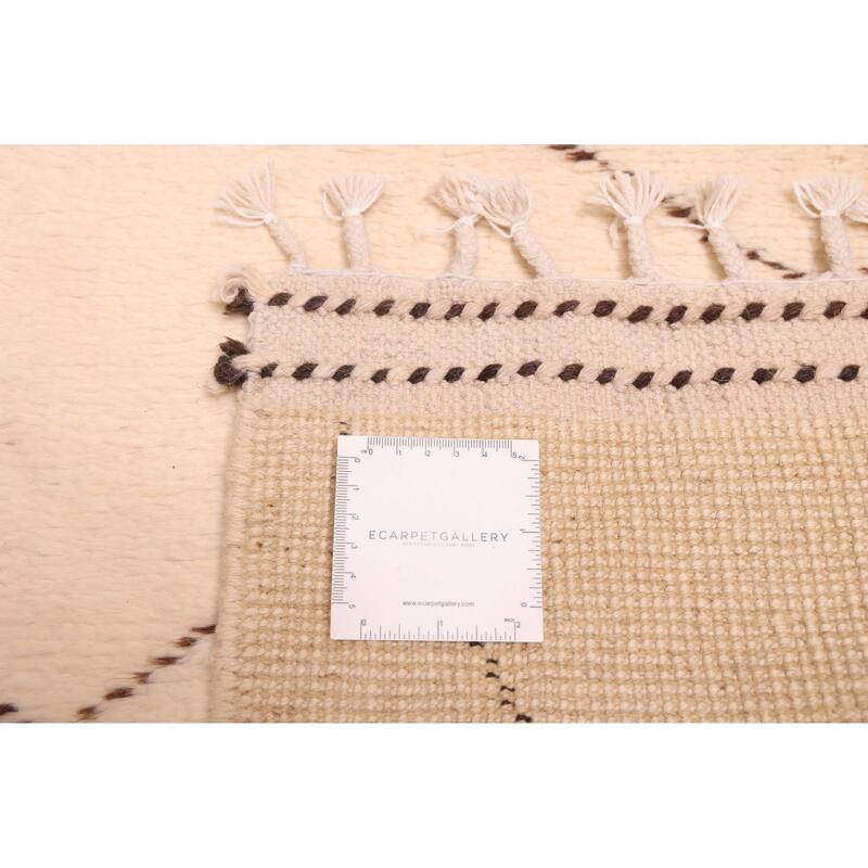 ECARPETGALLERY Hand-knotted Pak Finest Marrakesh Cream Wool Rug - 6'10 x 9'10