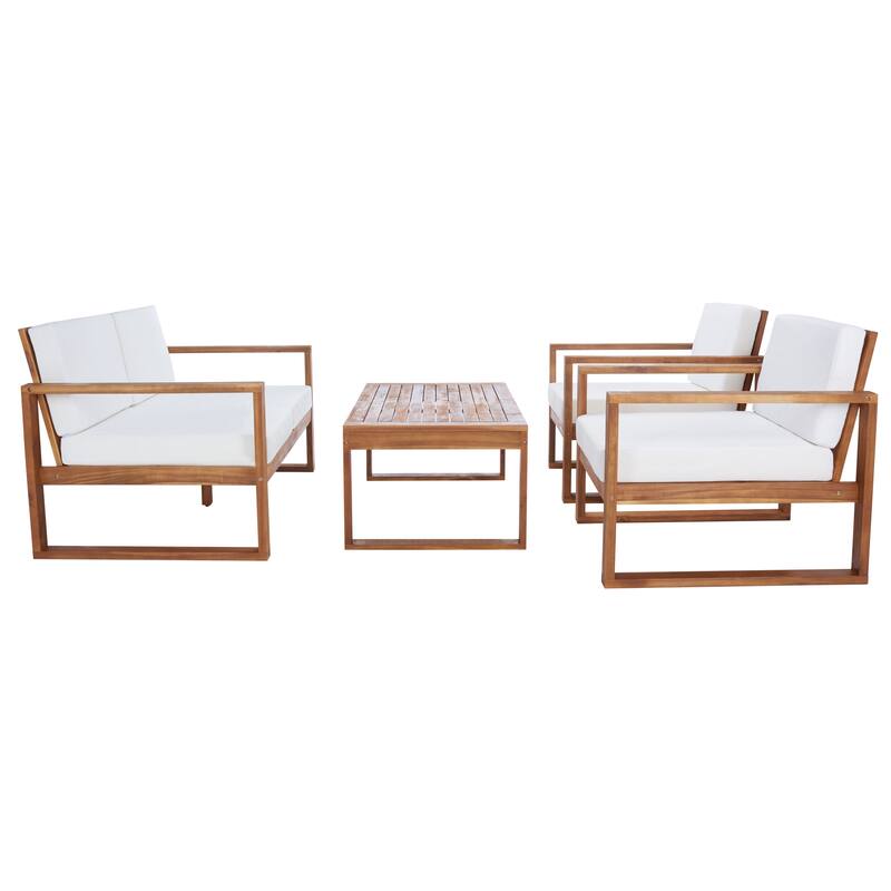 SAFAVIEH Outdoor Jalynn 4-Piece Outdoor Set - 31W x 30D x 50H