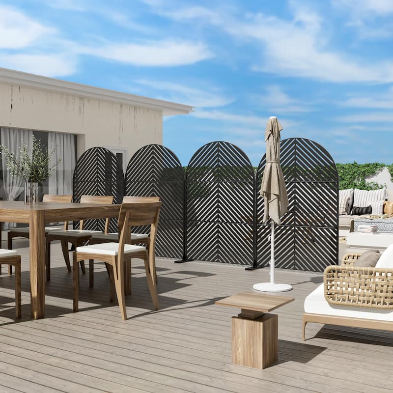 Dovelina 6ft.Outdoor Freestanding Metal Privacy Screen Decorative Garden Fence - 72"x47"