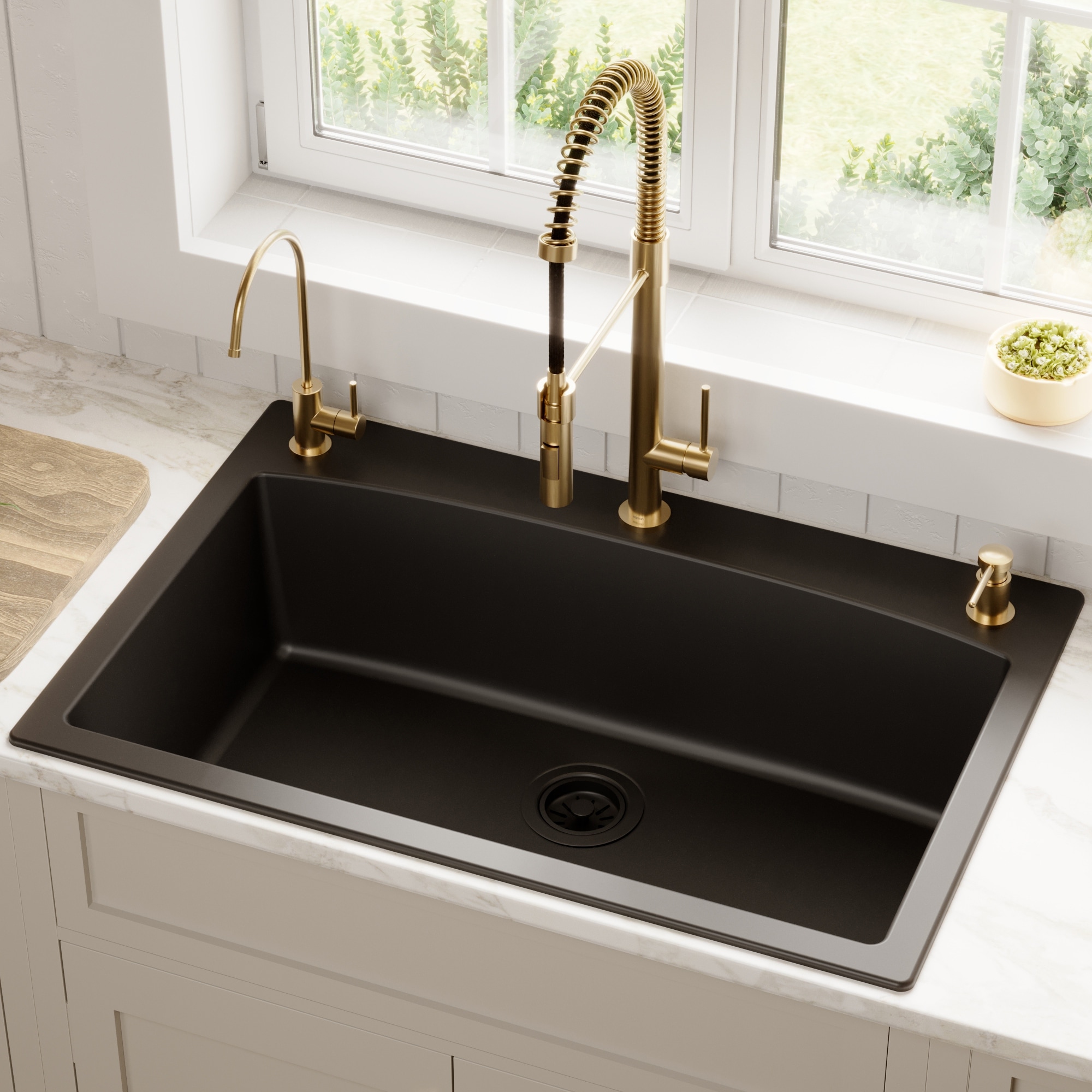 Karran Drop-In Quartz Single Bowl Kitchen Sink