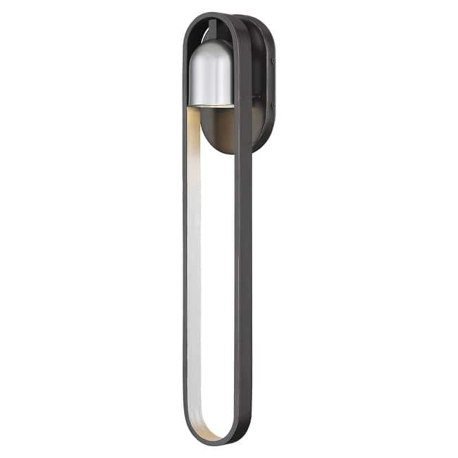 The Great Outdoors 72643 Rocketa 23" Tall Outdoor Wall Sconce with LED - Artisan Black / Silver Accents