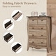 preview thumbnail 9 of 18, Gymax 2PCS 38'' Farmhouse Chest of Drawers w/ 5 Folding Fabric Drawers