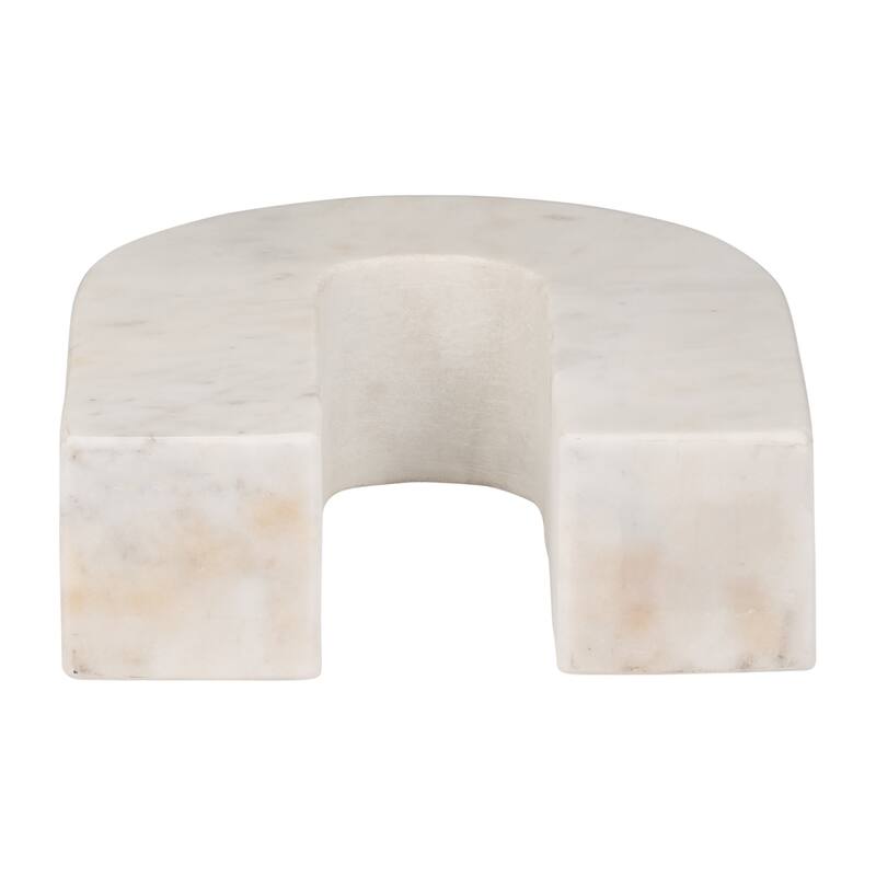 Sagebrook Home Modern Stone and Marble Decorative Accent with Geometric Arch Design