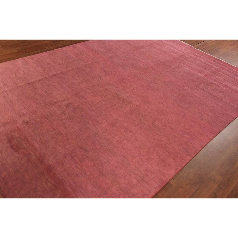 Modern Pink Gabbeh Oriental Area Rug Handmade Wool Carpet - 6'7" x 9'9"