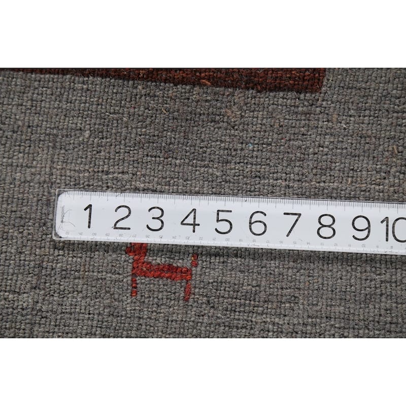 Little Animals Striped Gabbeh Oriental Area Rug Handmade Wool Carpet - 8'1"x 9'8"