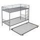 preview thumbnail 9 of 14, Twin-Over-Twin Metal Bunk Bed with Trundle, Sturdy Frame, Full-Length Guardrails, and Convertible Design
