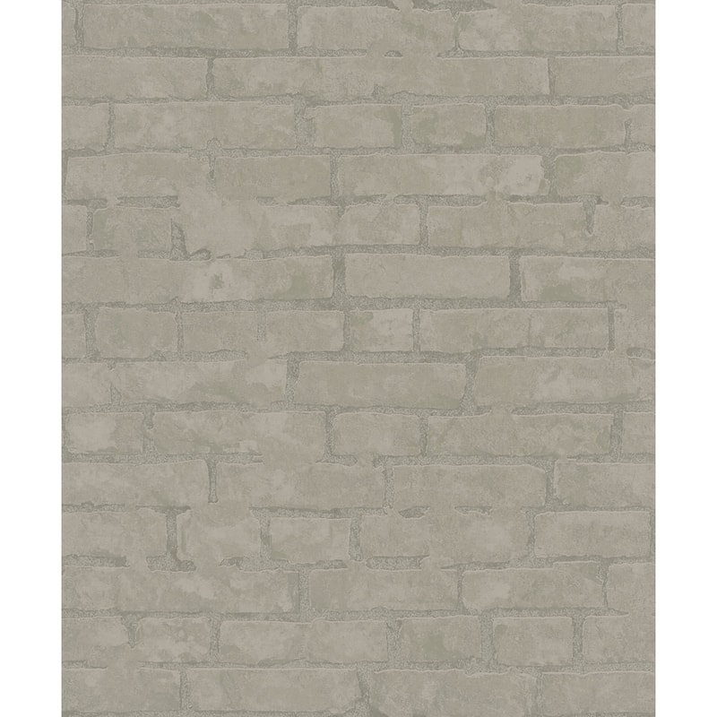 Galerie Wallcoverings Terra Collection Stone Optics Matte Finish Clay Ink on Non-Woven Wallpaper Roll - 33-feet long x 21-inches wide - Grey