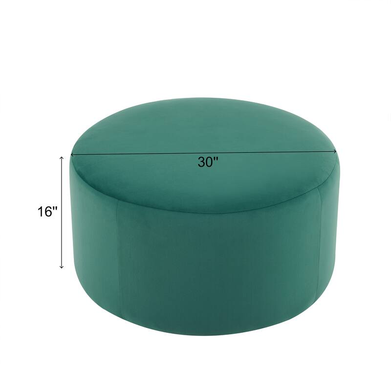 Olias Velvet Upholstered Round Ottoman by Christopher Knight Home