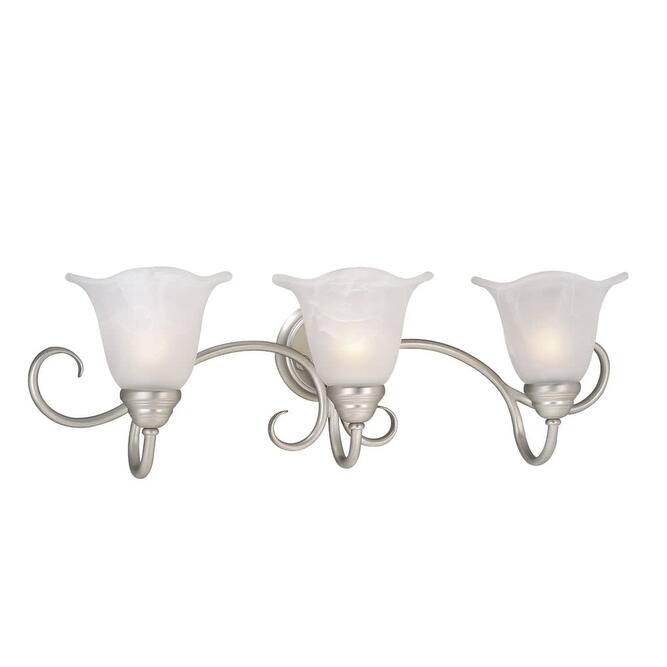 Roseto Jacob 3 Light 28" Wide Bathroom Vanity Light - Brushed Nickel