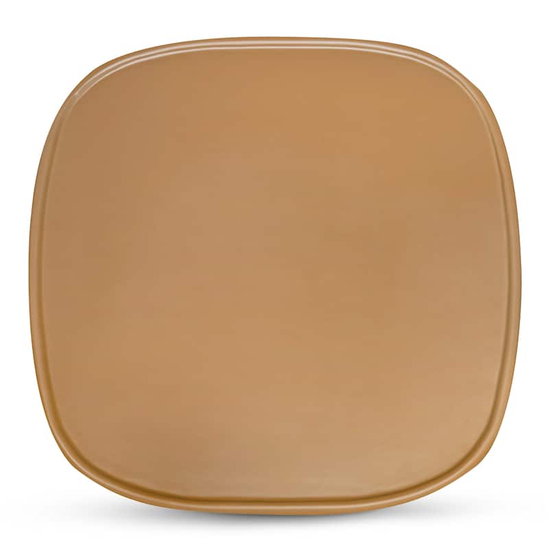 NADAAL STUDIOS Henric Outdoor Coffee Table, Pedestal Concrete with Rounded Edge, Deep Yellow