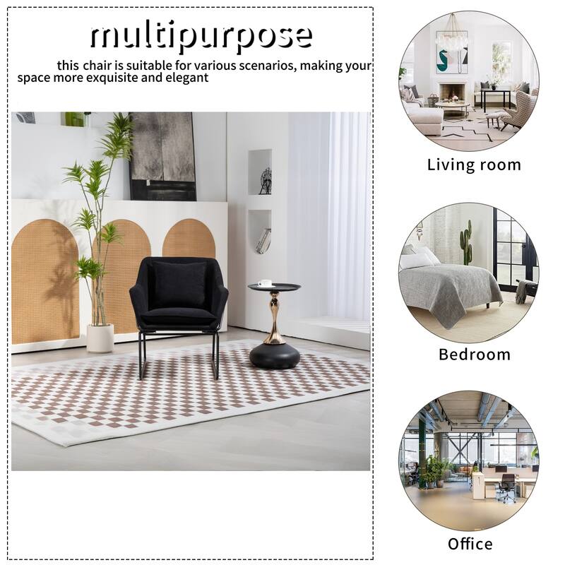 Black 24.8" Upholstered 360° Swivel Desk Chair with Comfortable Pillow