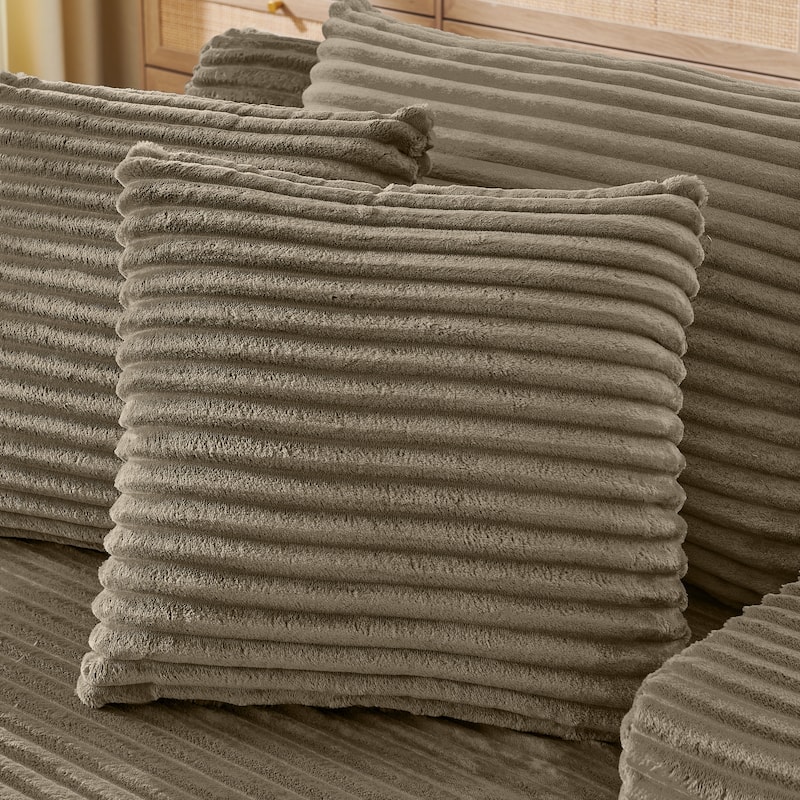 Roomfitters Velvet Lounge Chair No Assembly Required, Fluffy Single Lazy Sofa for Living Room and Bedroom