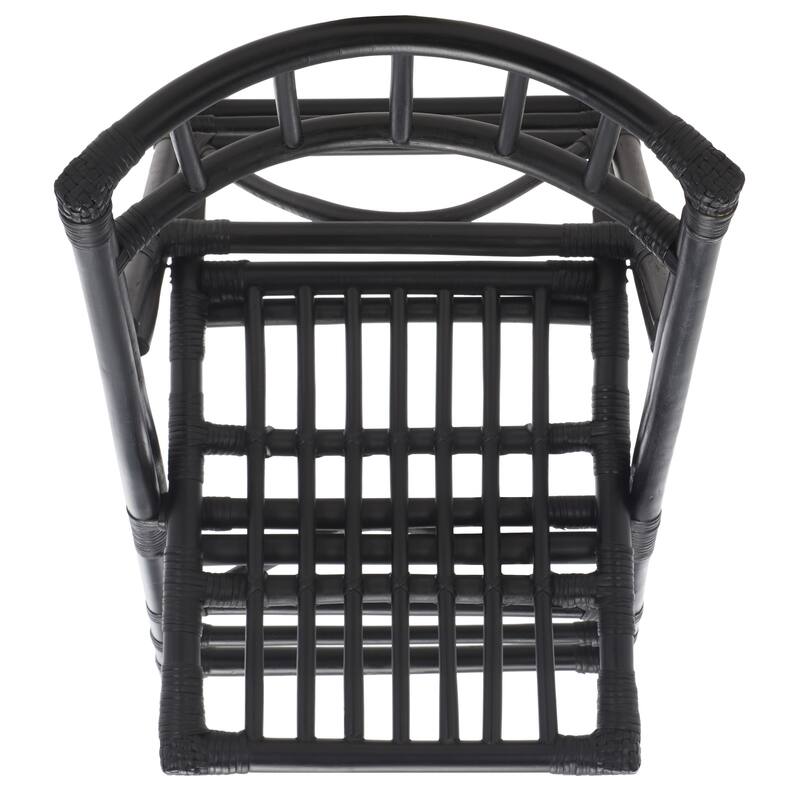 SAFAVIEH Maja Black Rattan Folding Accent Chair Set of 2 (Fully Assembled) - 19Wx28Dx35H
