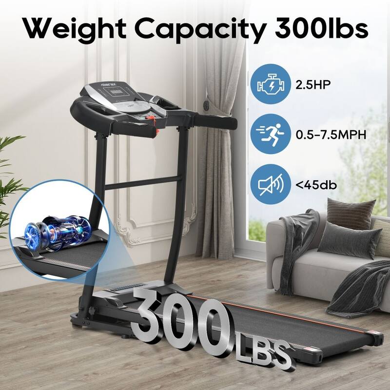 2.5 HP 7.5 MPH Home Folding Treadmill with Pulse Sensor