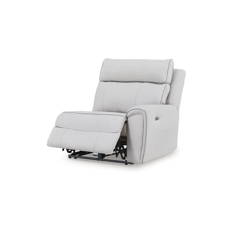 Signature Design by Ashley Grafton Pike Gray 5-Piece Power Reclining Sectional - 144" W x 144" D x 43" H