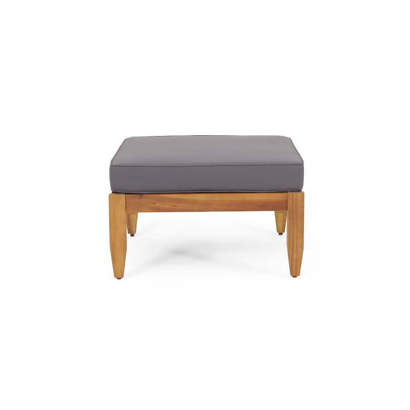 Sloane Outdoor Acacia Wood Coffee Table with Ottoman by Christopher Knight Home