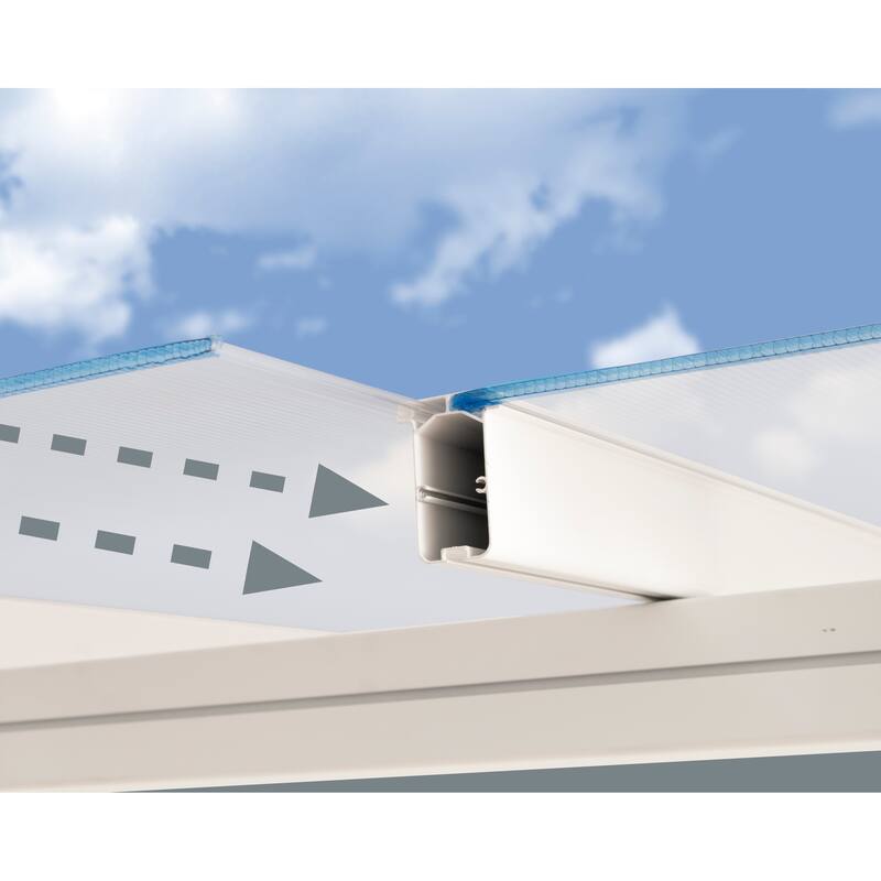 Sierra 7.5 ft. White & Grey Clear Panel Aluminum Patio Cover