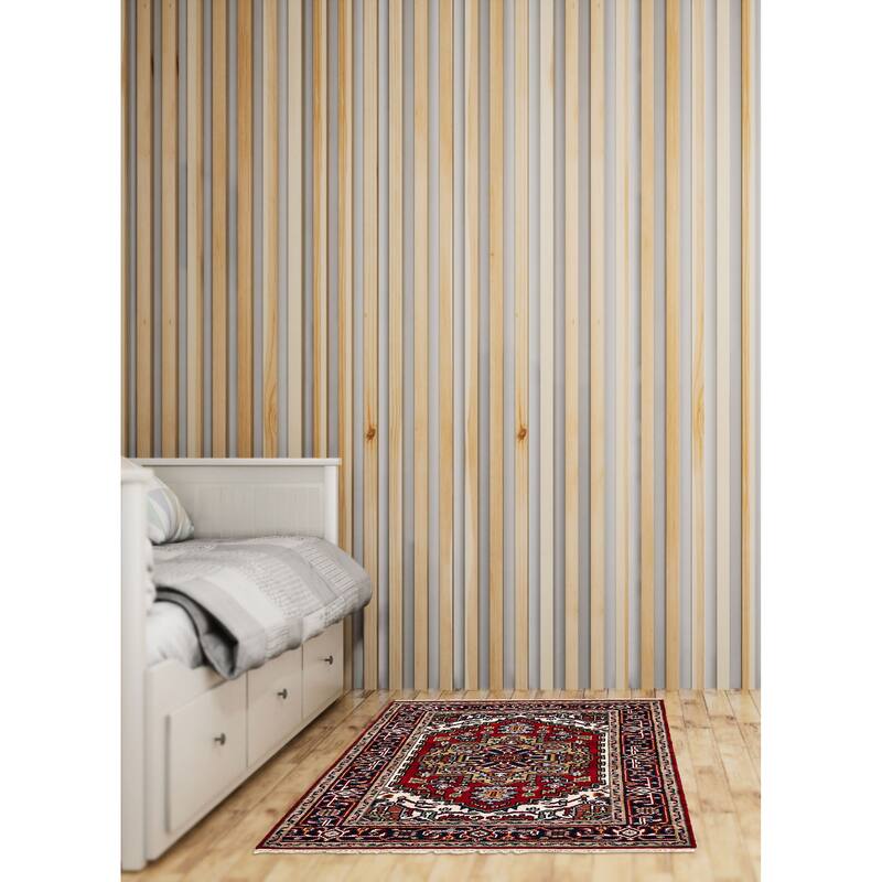 ECARPETGALLERY Hand-knotted Serapi Heritage Red Wool Rug - 4'0 x 5'11