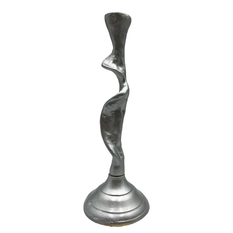 14 Inch Decorative Handmade Aluminum Artistic Candle holder Set of 2 - 4 x 4 x 13.5 in
