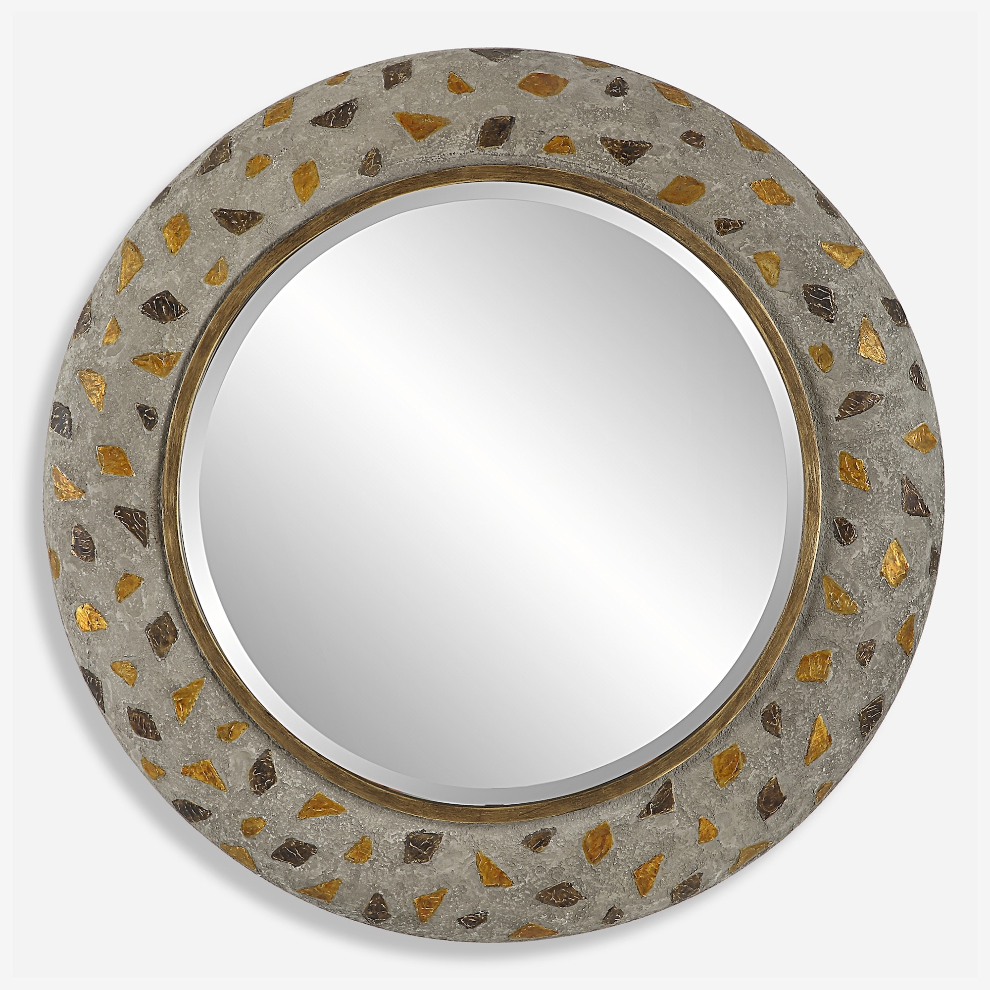 Uttermost 09921 Copper Terrazzo 35" Diameter Circular Beveled Accent