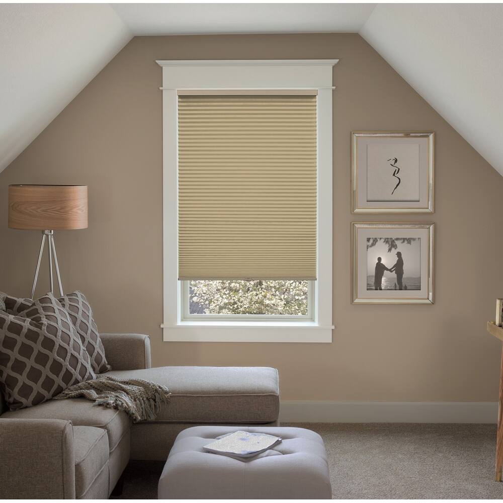 BlindsAvenue Custom 3/4" Pleat, Cordless Cellular Shades, Color Pine Cone, Blackout Fabric