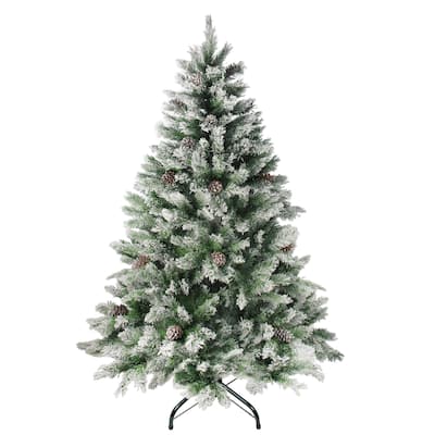 Medium Flocked Angel Pine Artificial Christmas Tree - 6' - Unlit - 6 Foot