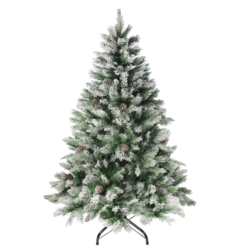 Medium Flocked Angel Pine Artificial Christmas Tree - 7' - Unlit - 7 Foot