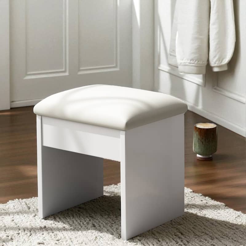 Vanity Desk with Mirror & LED Lights, 3 Drawers, Adjustable Lighting, Chair & Hair Dryer Holder, Makeup Table Set