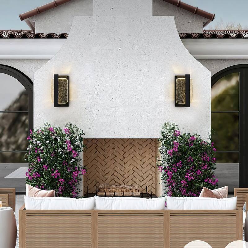 1-Light Crystal Outdoor Integrated LED Bulbble Glass Wall Sconce