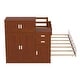preview thumbnail 26 of 25, Twin Size Wood Platform Bed with Sample Bookshelf and Movable Wardrobe, Multifunctional Bed with Built-in Trundle Bed, White
