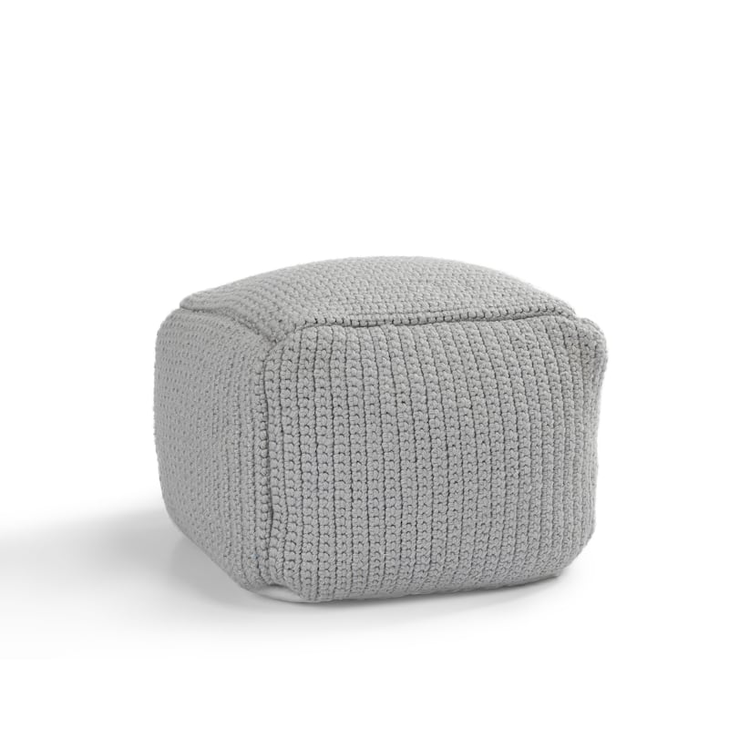 Villa by Classic Home Prism 18" Handwoven Square Pouf