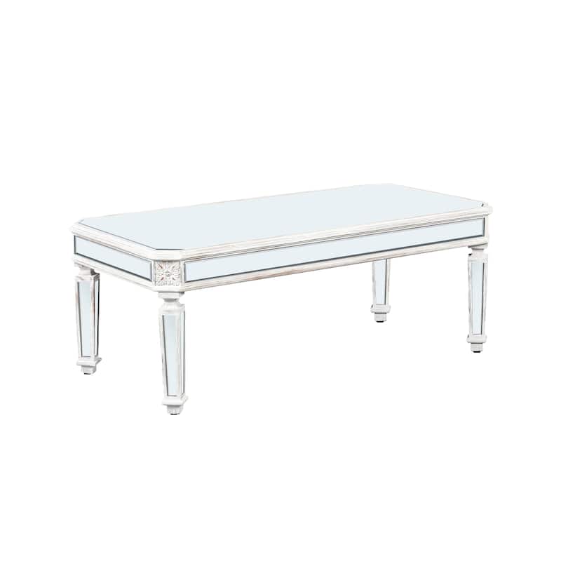 Silver Mirrored Coffee Table, Modern Center Table