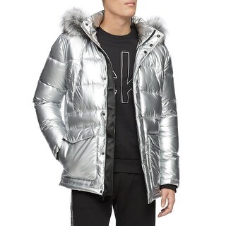 calvin klein jacket with fur hood