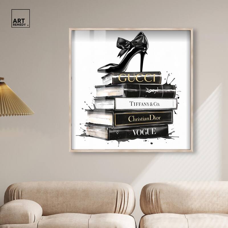 Inky Book Stack Shadowbox by Art Remedy