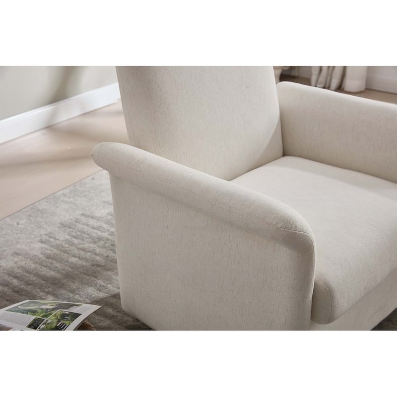 Modern Barrel Armchair with Wood Base for Comfortable Reading and Living Room Elegance