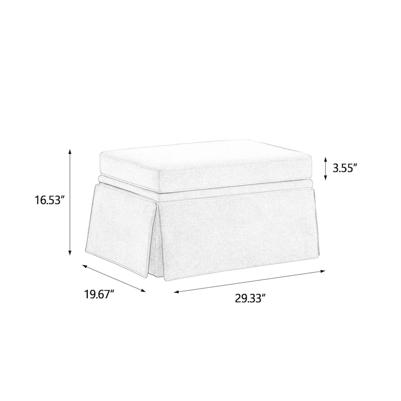 2 Set Rectangle Chenille Upholstered Storage Ottoman
