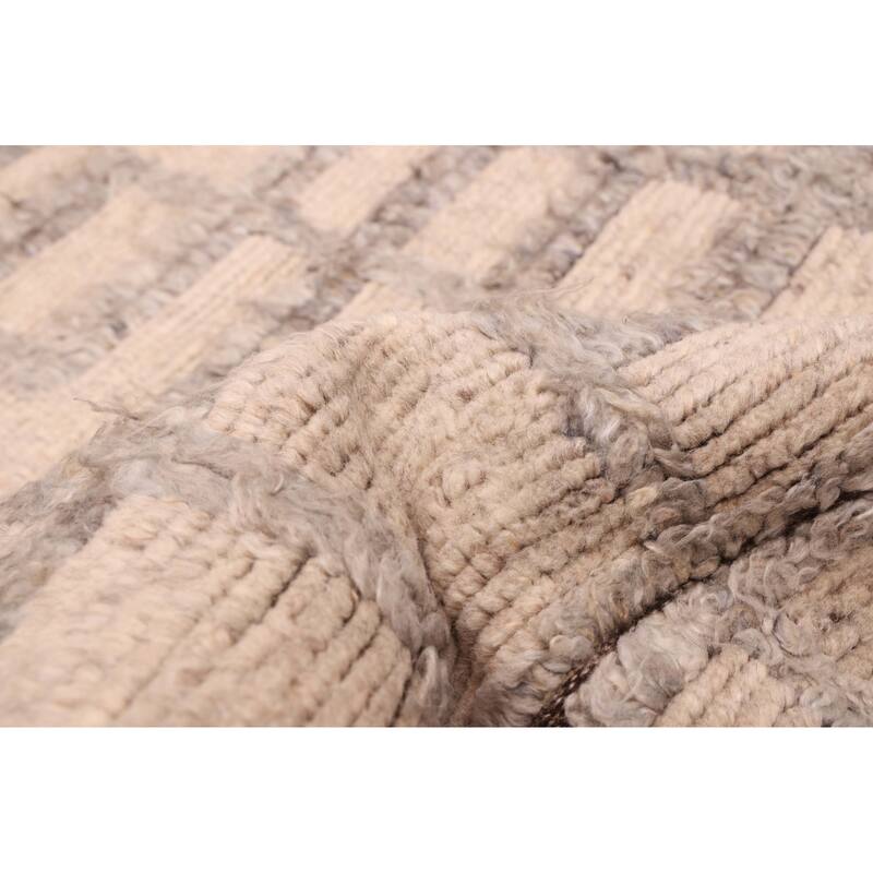 ECARPETGALLERY Hand-knotted Tangier Beige Wool Rug - 5'0 x 7'4