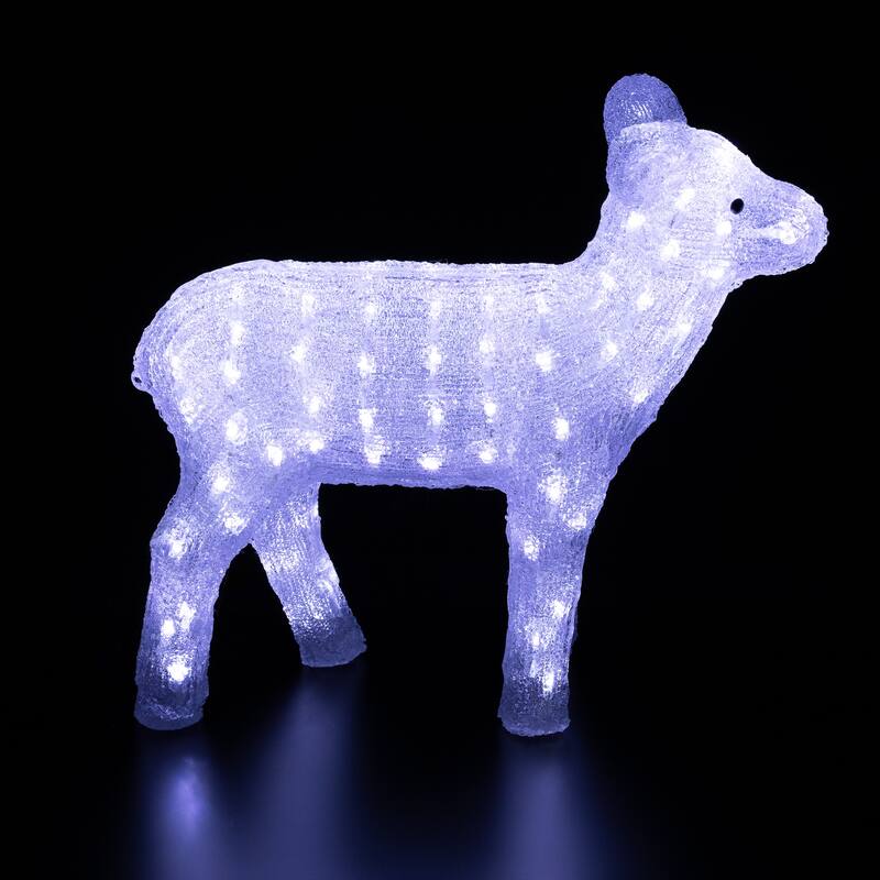 18" Lighted Acrylic Baby Reindeer Christmas Outdoor Decoration - Clear