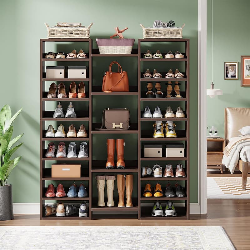 14-Tier Shoe Rack, 46 Pairs Freestanding Tall Entryway Shoe Organizer
