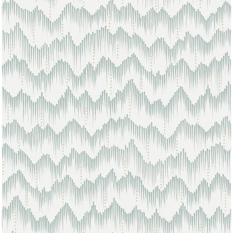 A-Street Prints Holmby Seafoam Brushstroke Zigzag Wallpaper